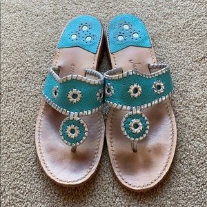 Jack Rogers Turquoise and Silver Sandals